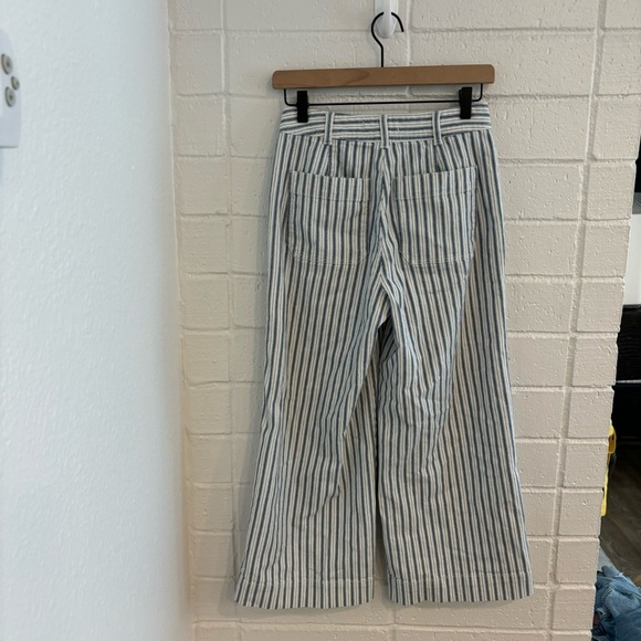Madewell Striped High-Waisted Pants in Blue and White - Picture 4 of 6
